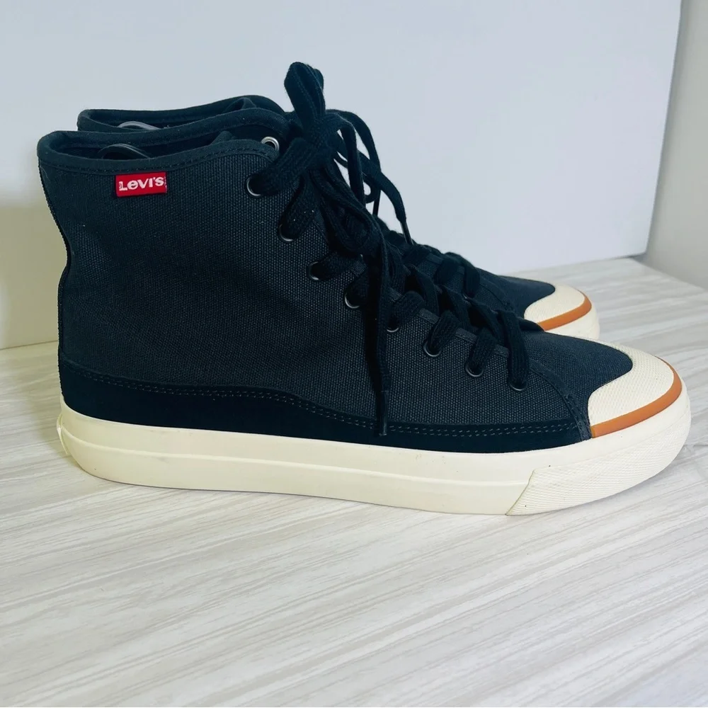 Levi's Mens Square Canvas and Suede High-Top Casual Sneaker Shoe Size 9